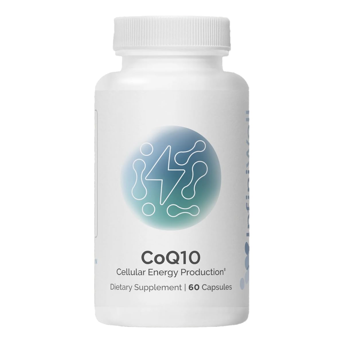 InfiniWell CoQ10 Supplement MicroActive 24-Hour Sustained Release Coenzyme Q10 High Absorption Nutritional Formula for Heart, Brain, and Energy Support, 60 Capsules