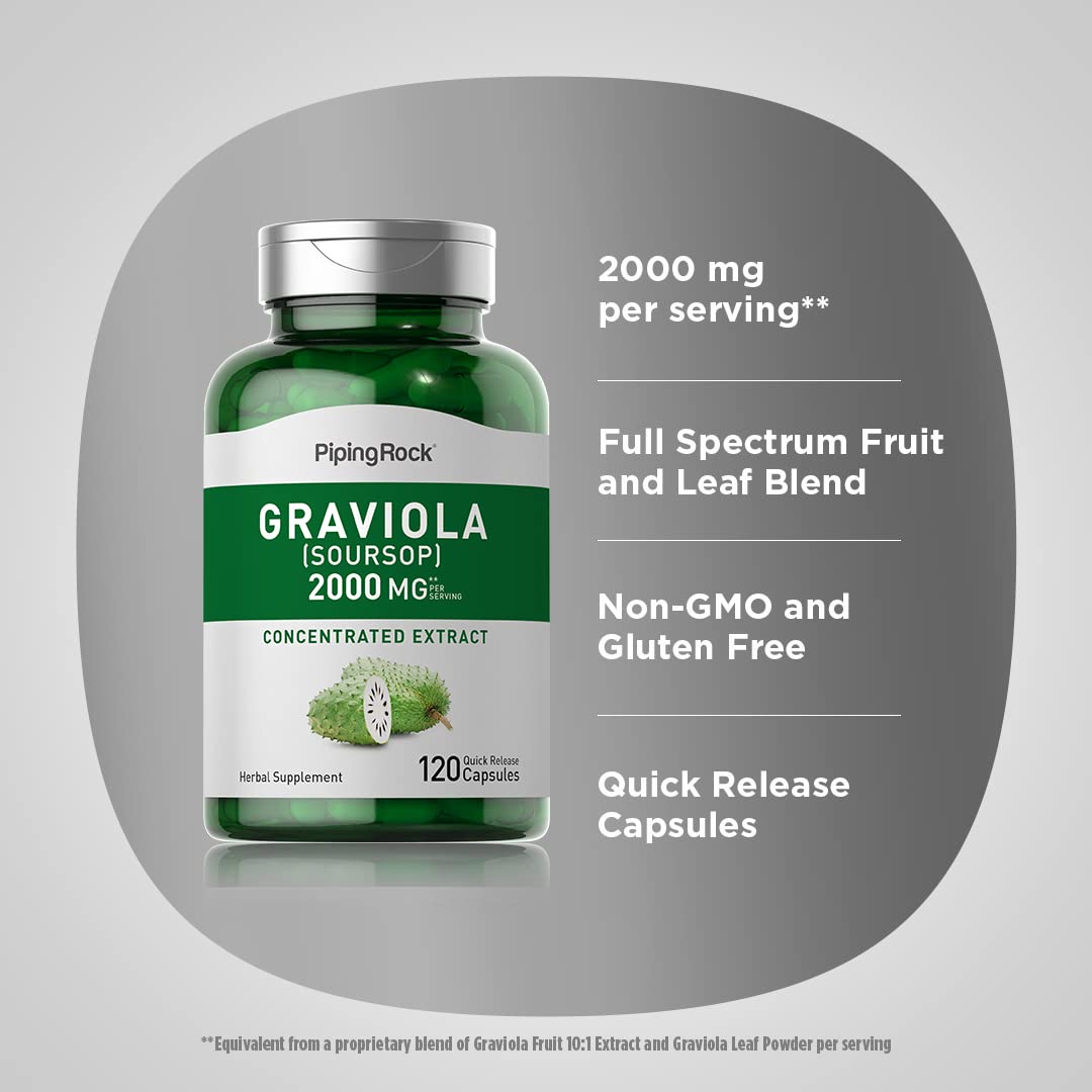 Piping Rock Graviola Soursop Capsules 120 Count