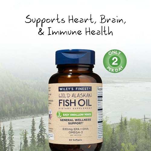 Wiley's Finest Wild Alaskan Fish Oil Easy Swallow Minis Softgels 60 Count