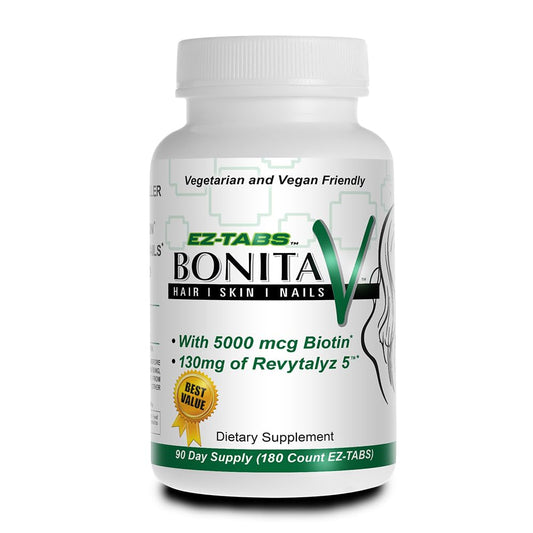Essential Source Bonita V Vegan Hair, Nails and Skin Vitamins for Women Tablets 180 Count