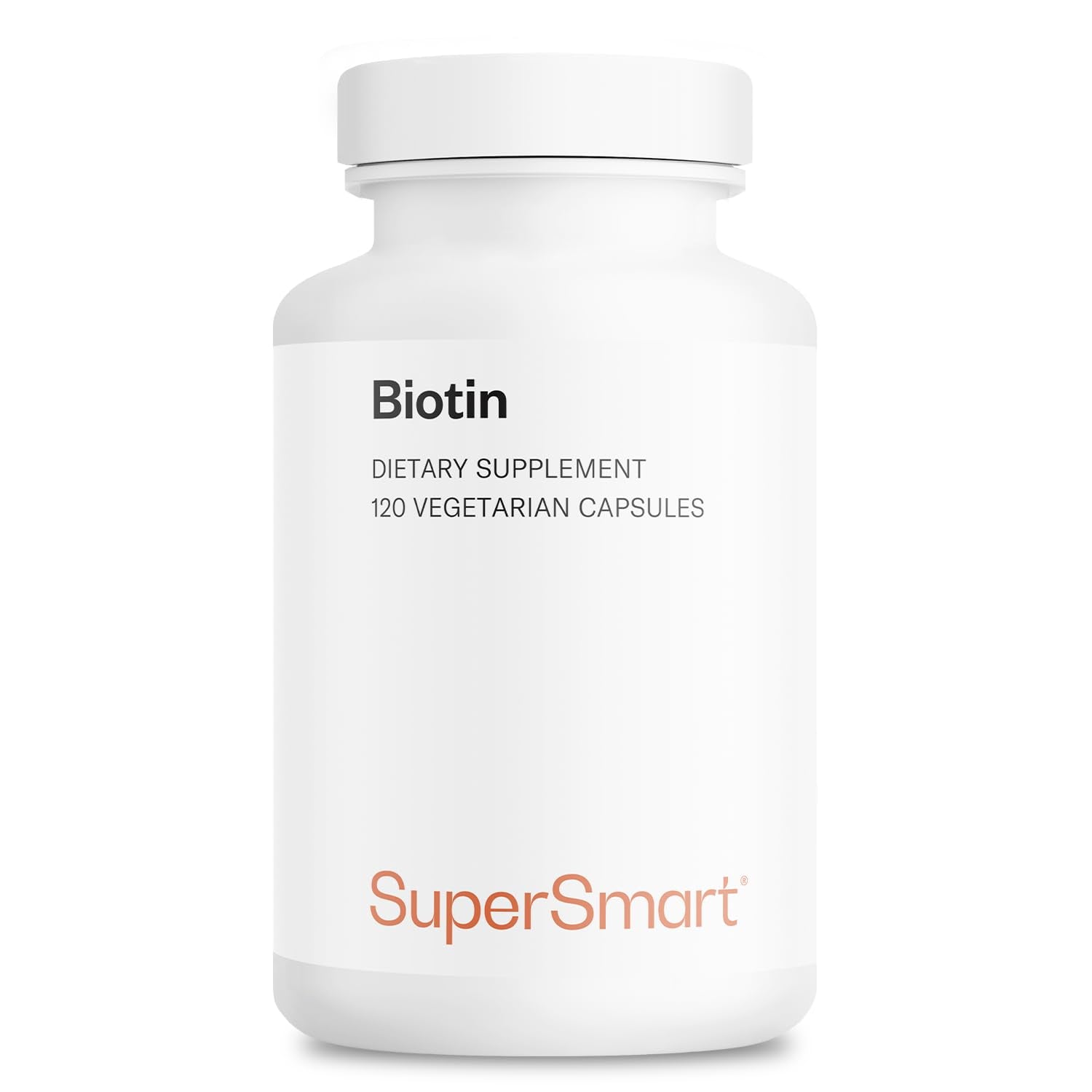 Supersmart Biotin 10,000mcg / 10g per Day (High Potency) Vitamin B7 Biotin Supplement Healthy Hair, Skin & Nails Capsules 120