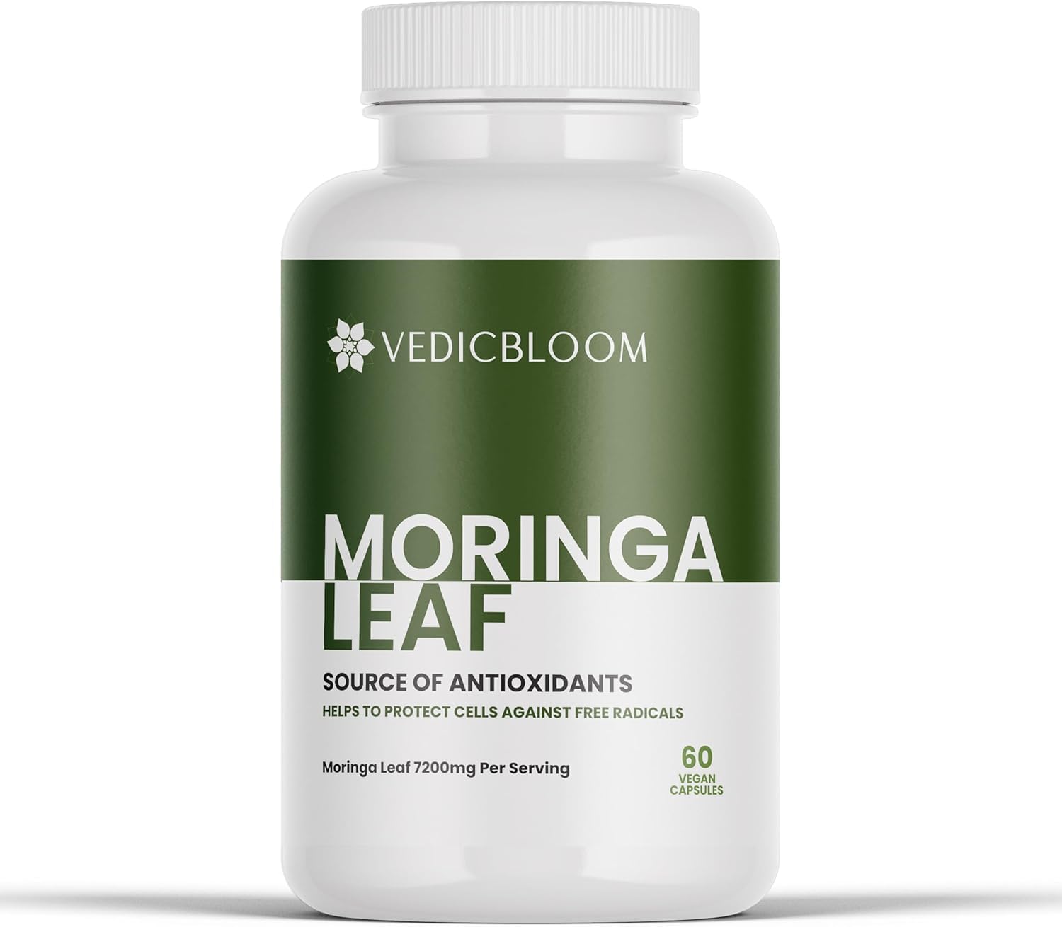 VEDICBLOOM Organic Moringa Oleifera Capsules, 60 Count