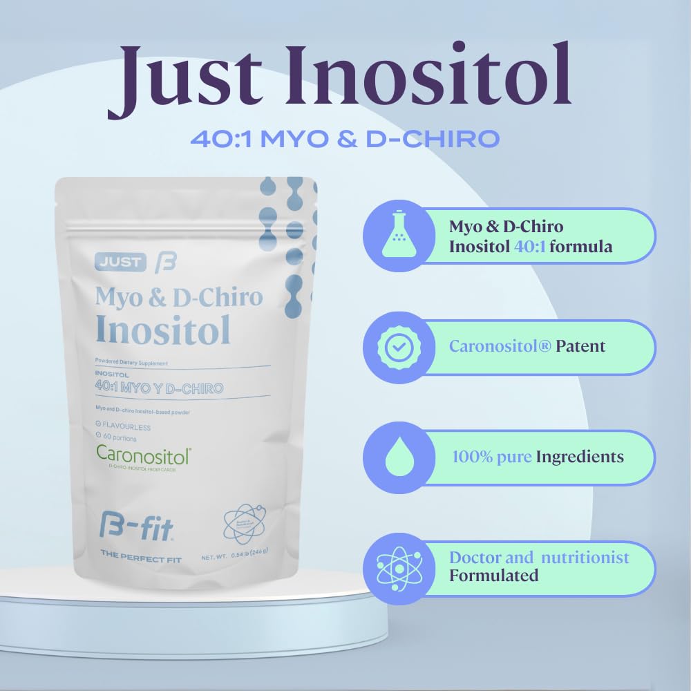B-fit Inositol Supplement for Women - Myo & D-Chiro Inositol 40:1 Powder 8.68 Ounce