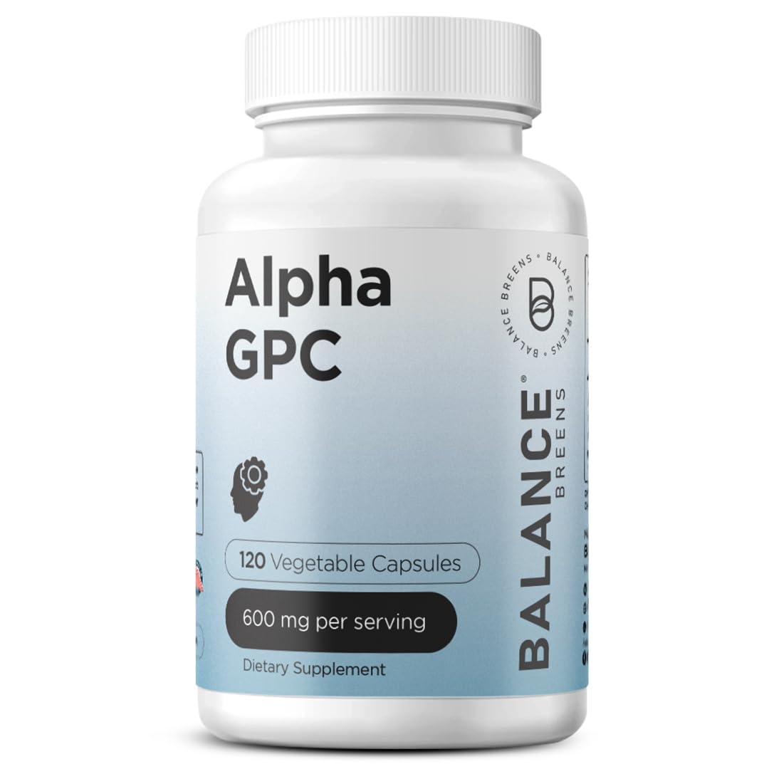 Balancebreens Alpha GPC Choline Supplement 600mg Capsule, 120 Count