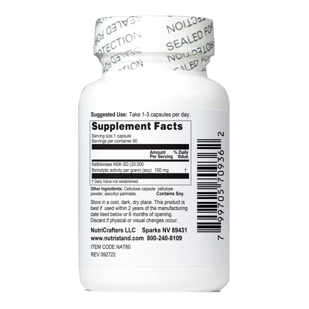 NutriStand Nattokinase 2,000 Units Capsules, 60 Count