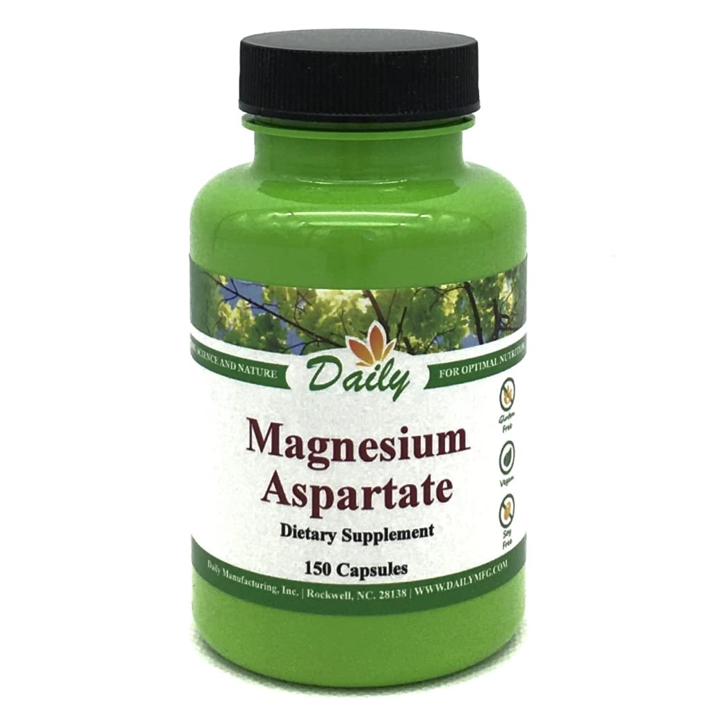 Daily Manufacturing Magnesium (100 mg from Magnesium Aspartate) Capsules, 150 Count