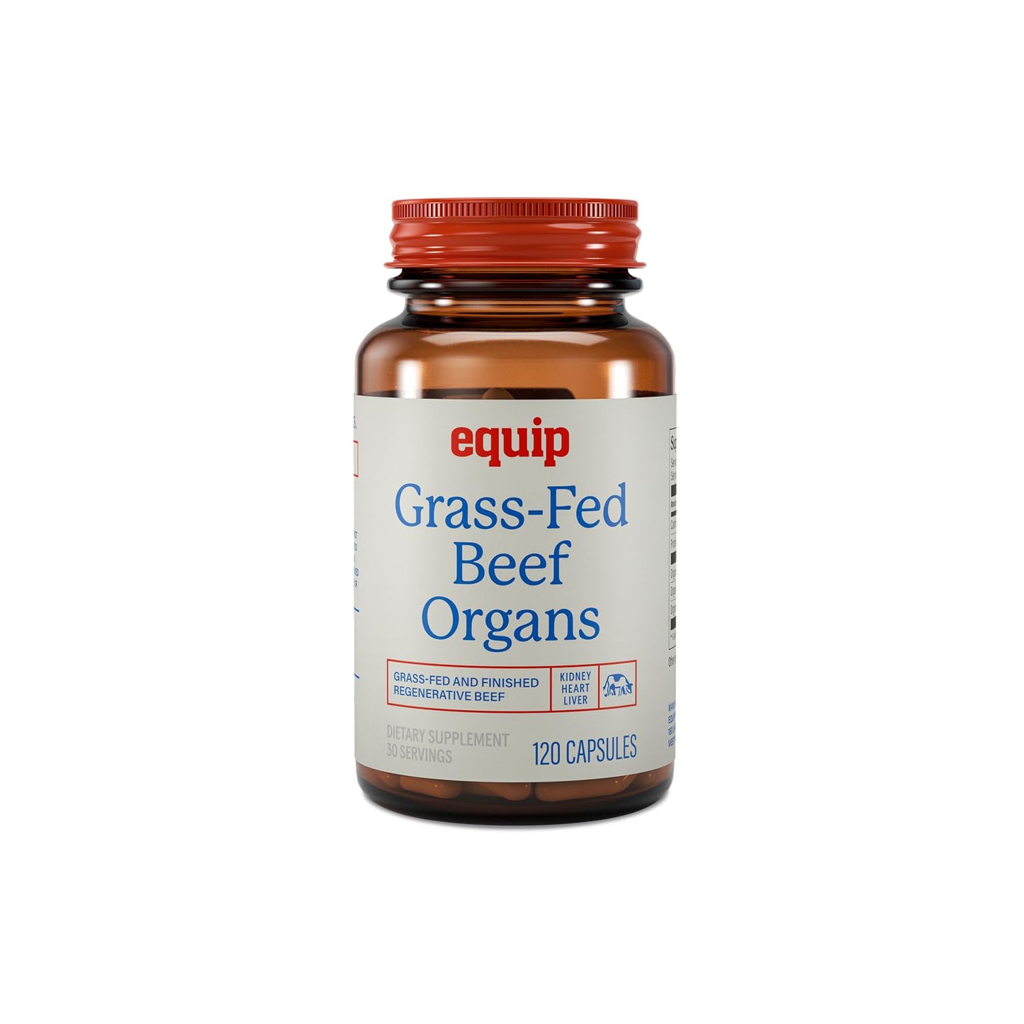 Equip Grass-Fed Beef Organs Regenerative Freeze-Dried Beef Liver Capsules 120 Count
