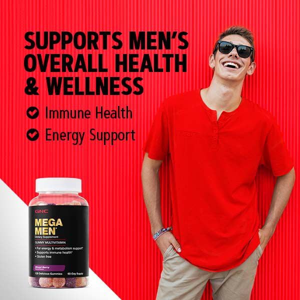 GNC Mega Men Multivitamin Gummy, 120 Count
