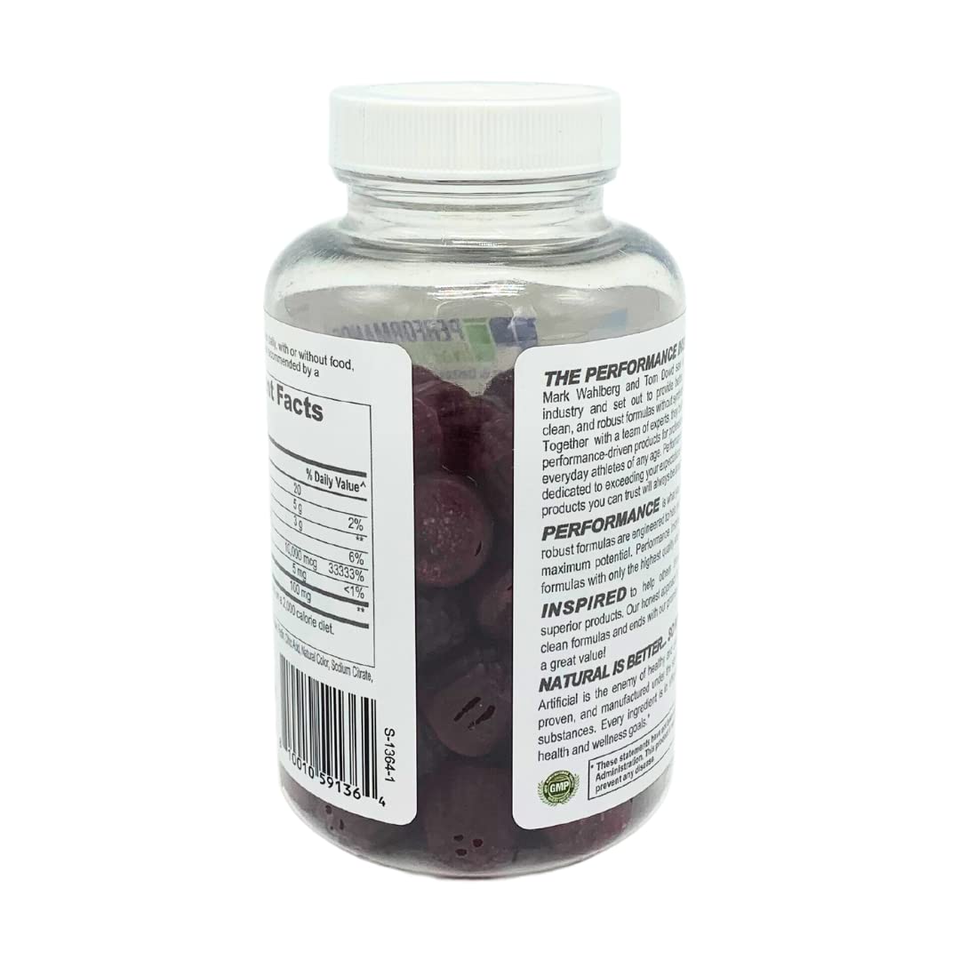 Performance Inspired Collagen + Biotin Gummies – Hydrolyzed Marine Collagen – Raspberry Flavor – 60 Count