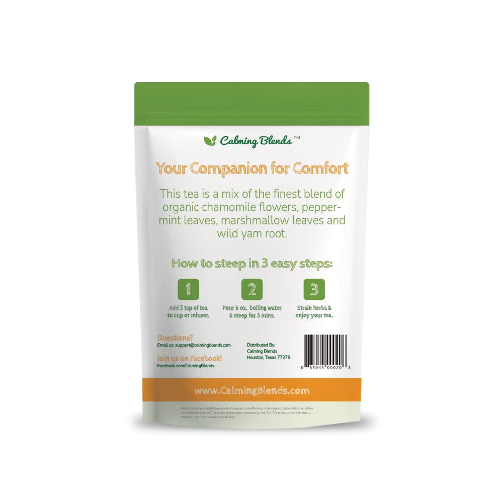 CALMING BLENDS Digestive Support Tea & Probiotic Supplement Capsule, 60 Capsules