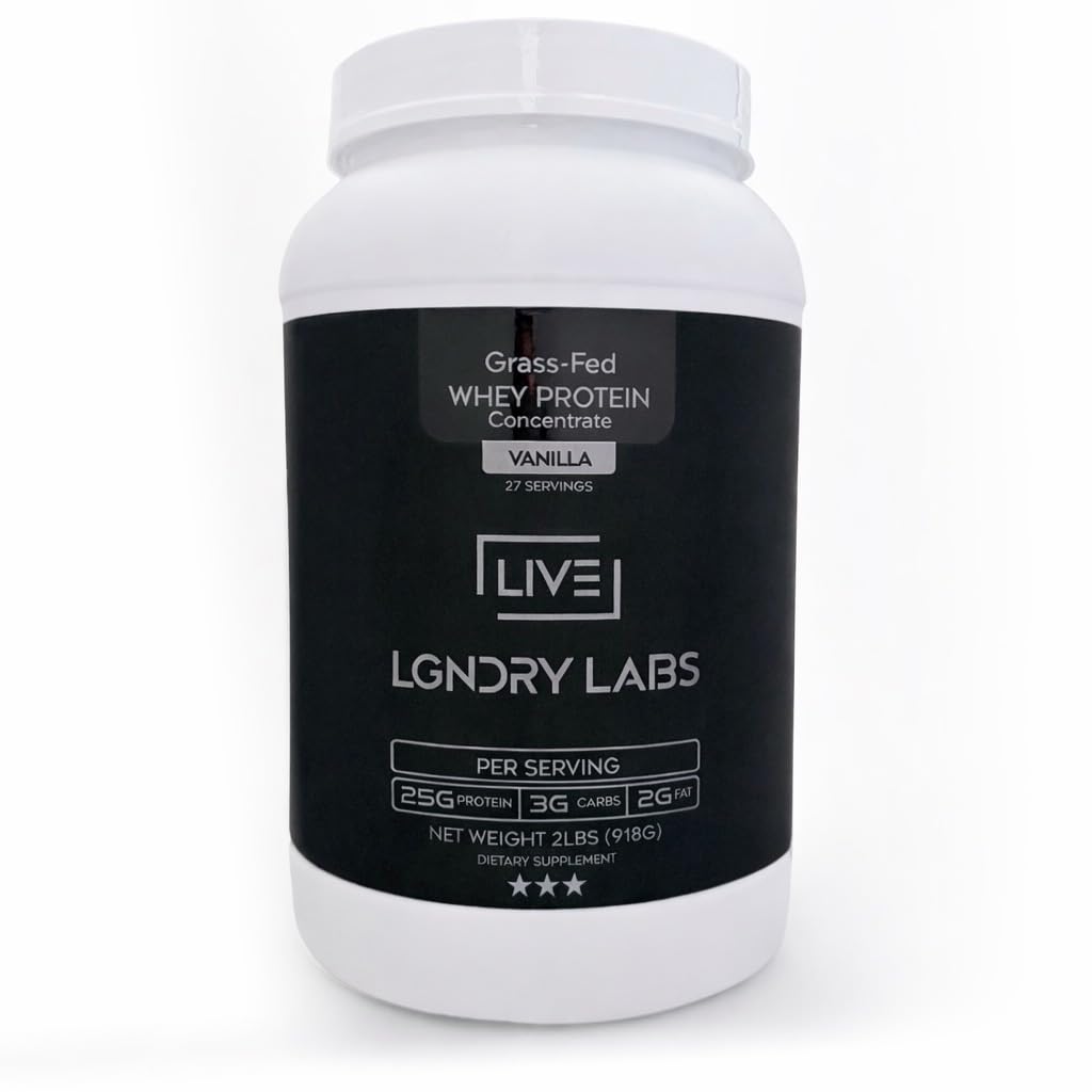 LIVE LGNDRY LABS Grass-Fed Vanilla Whey Protein Powder, 32 Servings