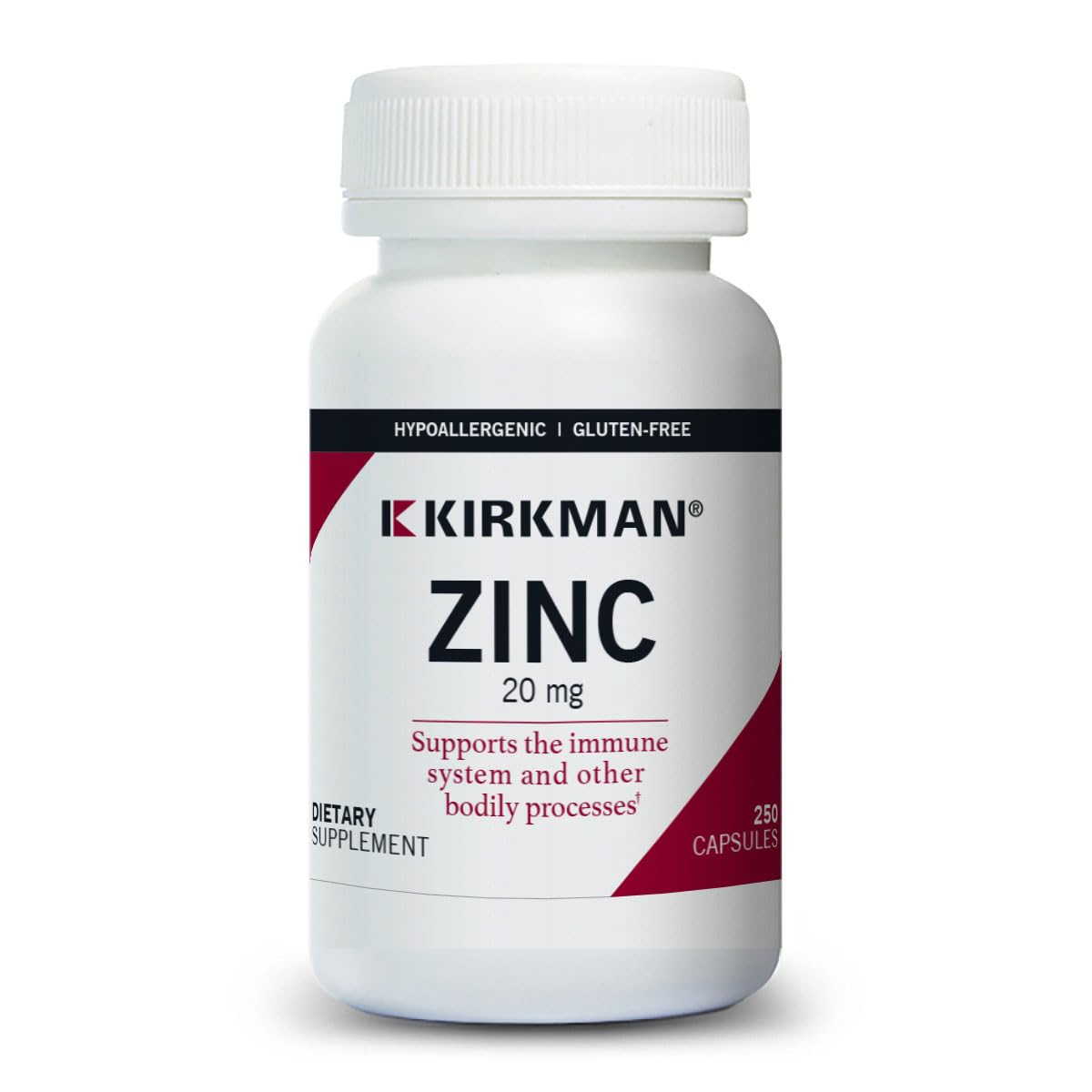 Kirkman Zinc 20mg Capsules, 250 Count