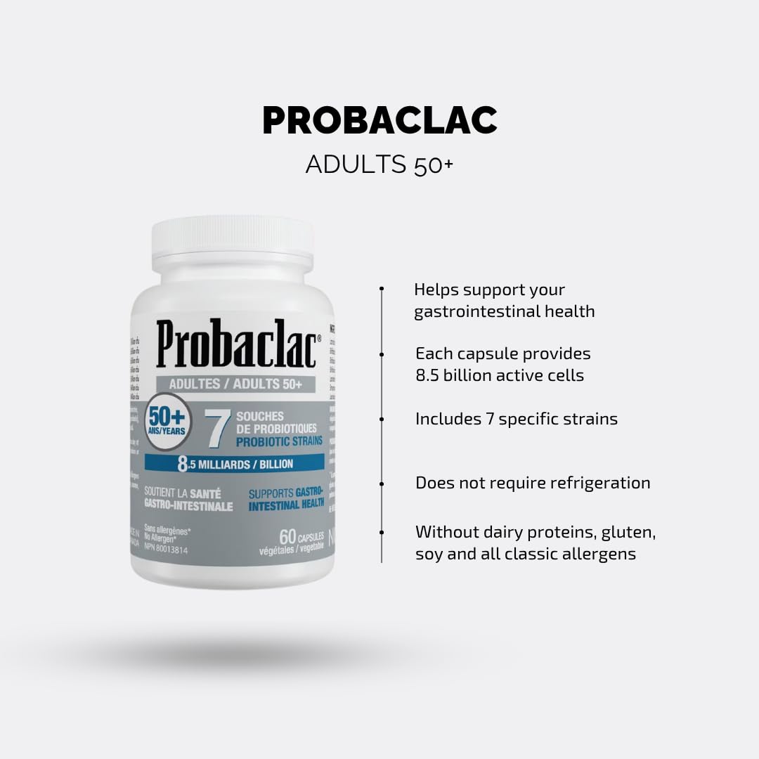 Probaclac Probiotics for 50+ Capsules, 60 Count