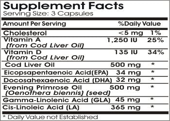 Naturetition Supplements Cod Liver Oil Concentrate 500mg and Evening Primrose 500mg Capsules 1