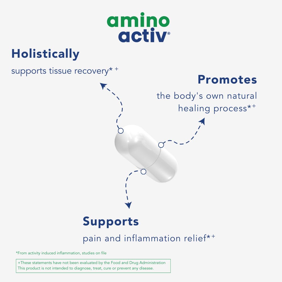 Amino Activ Fast Holistic Support for Pain & Inflammation Caused by Activity/Exercise, 60 Capsules