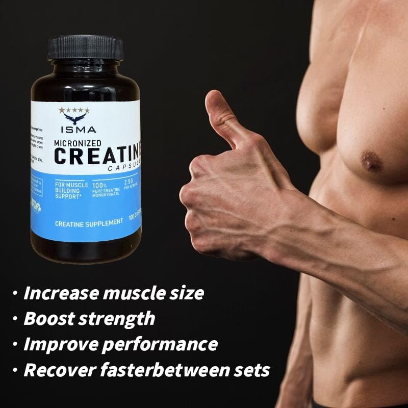 ISMA Creatine Monohydrate Capsules, 100 Count