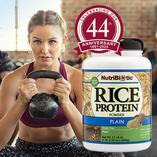 NutriBiotic Plain Rice Protein Powder, 1 lb 5 oz (600 g)