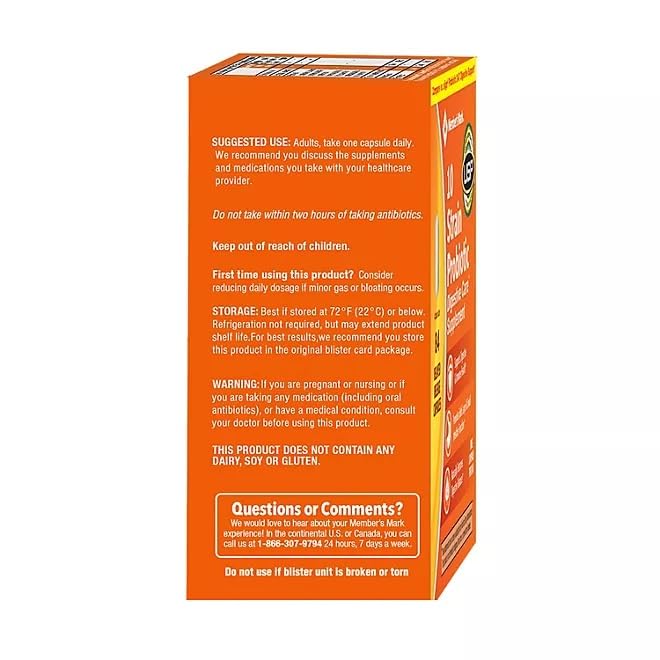 Generic 10-Strain Probiotic Digestive Care Supplement Capsules, 84 Count