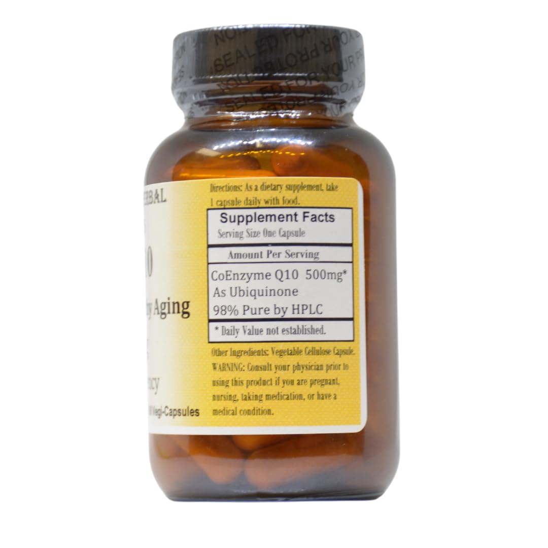 Barlowe's Herbal Elixirs CoQ10 Ubiquinone Hi-Potency Capsule, 60 Veggie Capsules