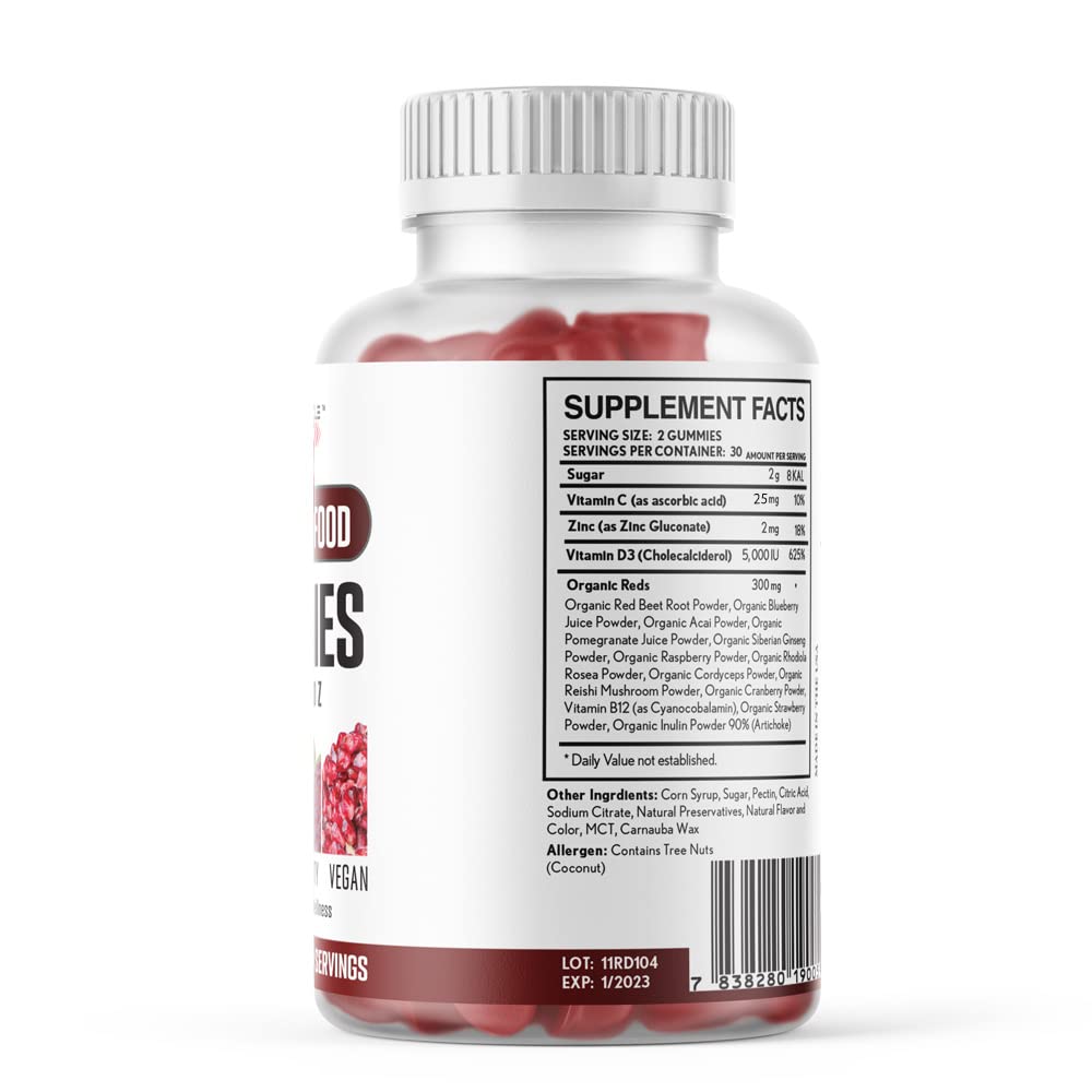 Icon Muscle Red & Green Superfood Gummies 60 Count