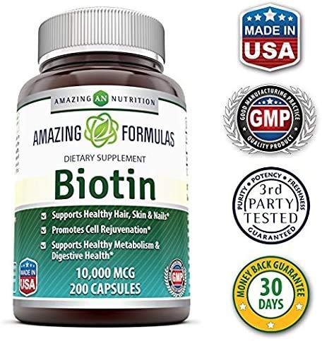Amazing Nutrition Biotin 10,000 mcg Dietary Supplement, Capsule, 200 Capsules