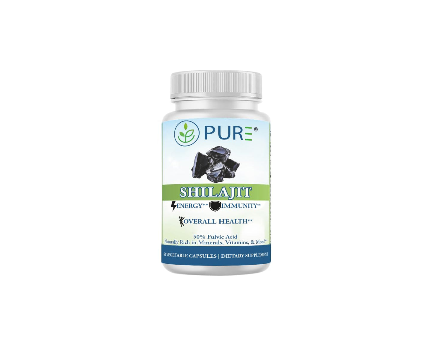 PURE Shilajit 600mg Capsule 60 Count