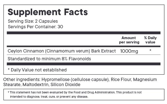 Illuminate Labs Ceylon Cinnamon Extract Capsules, 60 Count