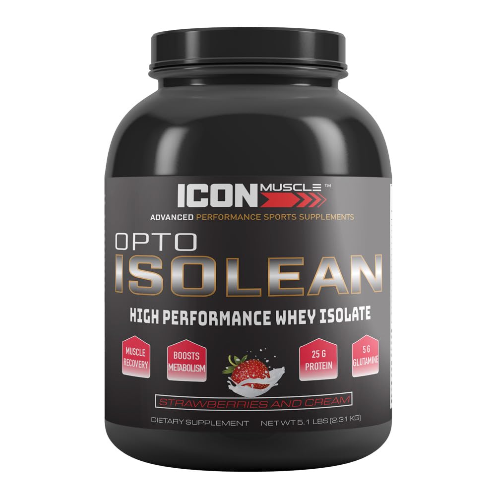 Icon Muscle Isolean Whey Protein Isolate Powder, Strawberry, 16 oz