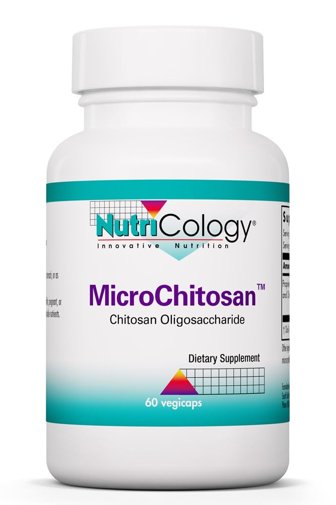 Allergy Research Group Nutricology MicroChitosan - Chitosan Oligosaccharide Supplement - Gut & Digestive Support - Antioxidant & Cleansing Support - Hypoallergenic 60 Capsules