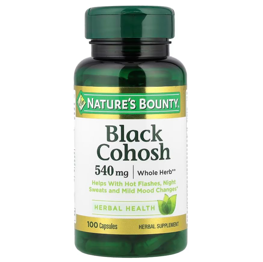 Nature's Bounty Black Cohosh Root Pills and Herbal Health Supplement Capsules, 540 mg, 100 Capsules