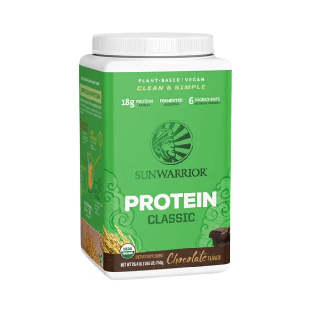 Sunwarrior Organic Brown Rice Protein Chocolate Powder, 26.25 oz