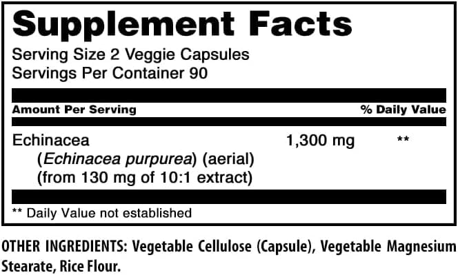 Amazing Nutrition Echinacea 1300 mg Capsules 180 Count