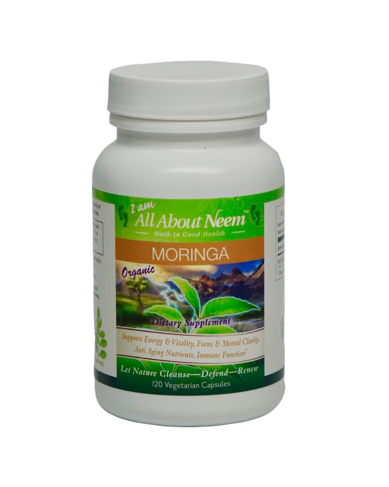 All About Neem Moringa Leaf 400 mg Capsules, 120 Capsules
