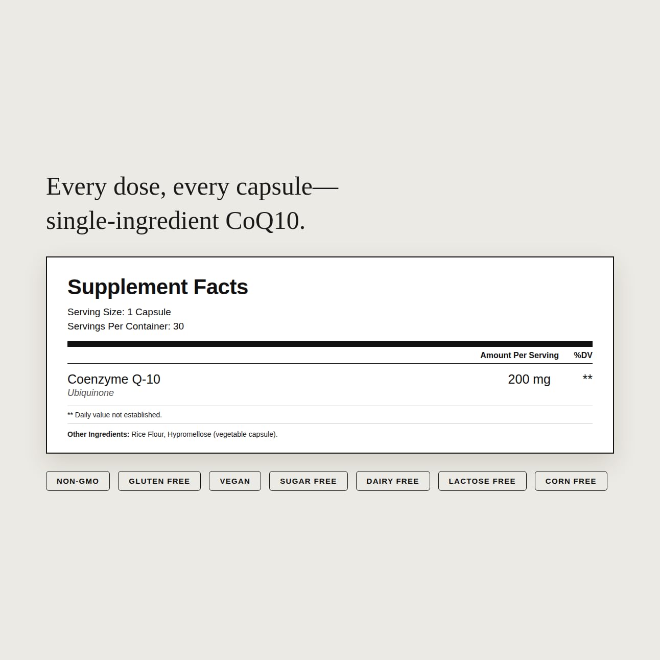 Dear Apothecary CoQ10 200mg Capsules - 30 Count