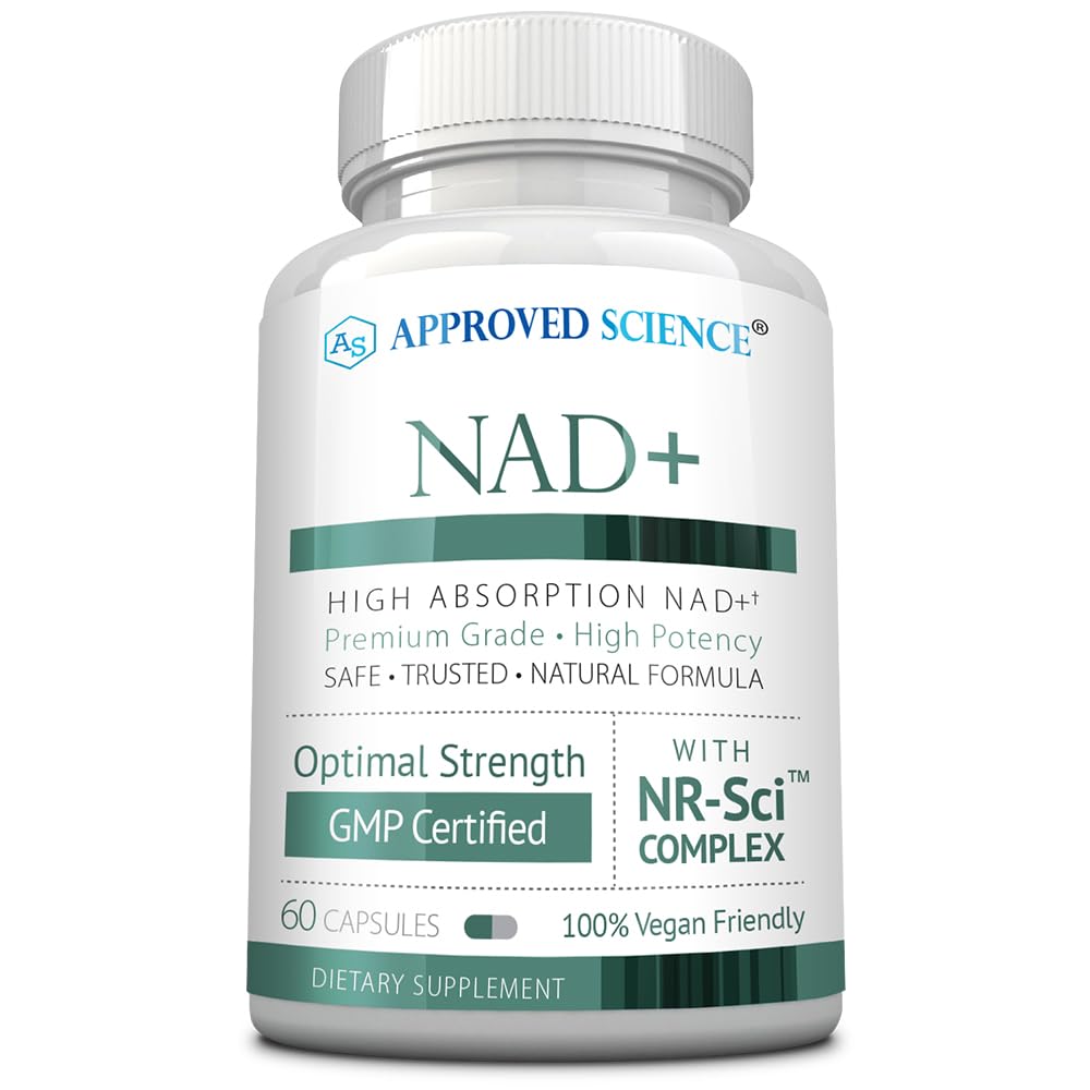 Approved Science NAD+ 300mg NR, Quercetin, Vitamin B2, BioPerine Capsules, 60 Count
