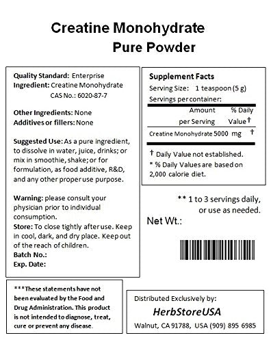 NuSci Creatine Monohydrate Crystalline Powder 80