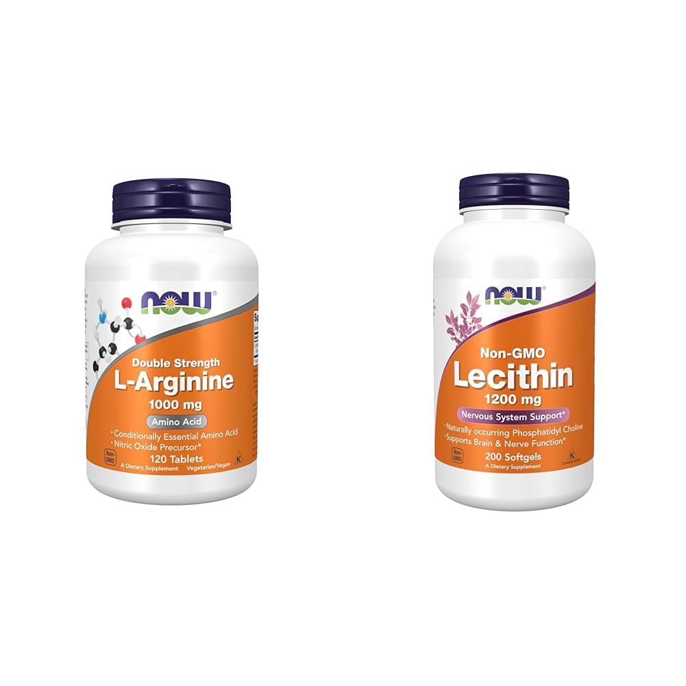 NOW L-Arginine 1000 mg Nitric Oxide Precursor, 120 Tablets