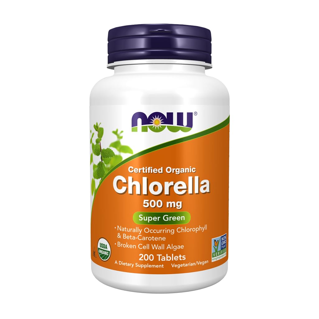 NOW Foods Organic Chlorella Tablets, 500 mg, 200 Tablets