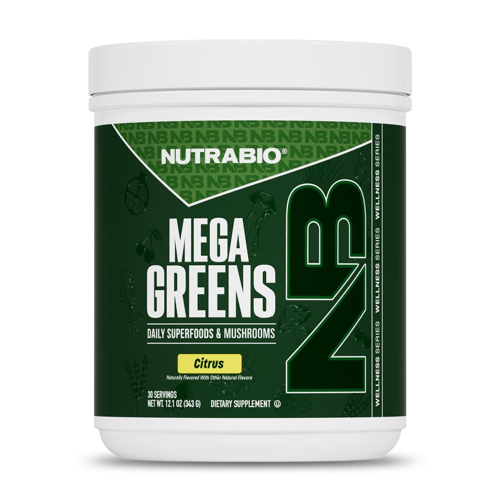 NutraBio Mega Greens Complete Daily Super Greens Powder 10