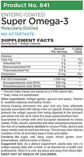 AlchePharma Enteric-Coated Super Omega-3 1000mg Softgels 60
