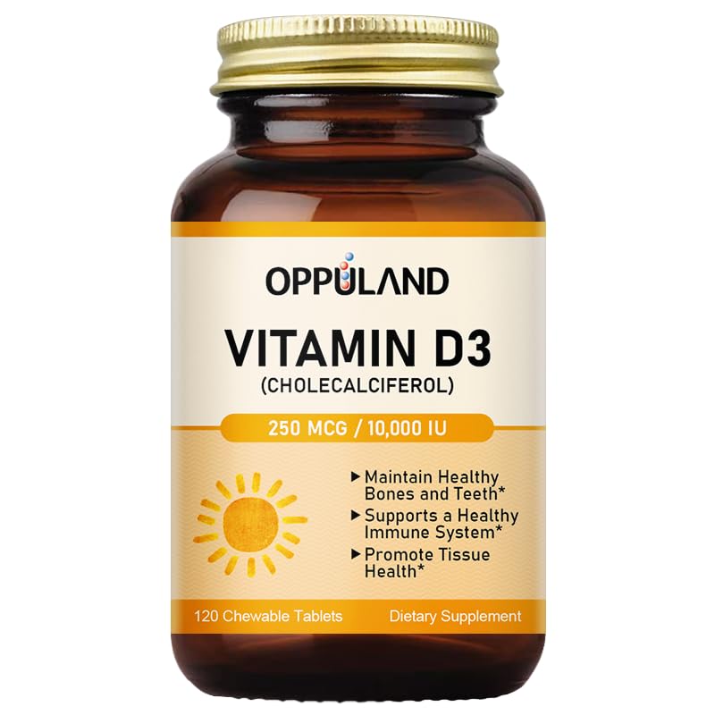oppluland Vitamin D3 10000 IU (250 mcg) Tablet, 120 Count
