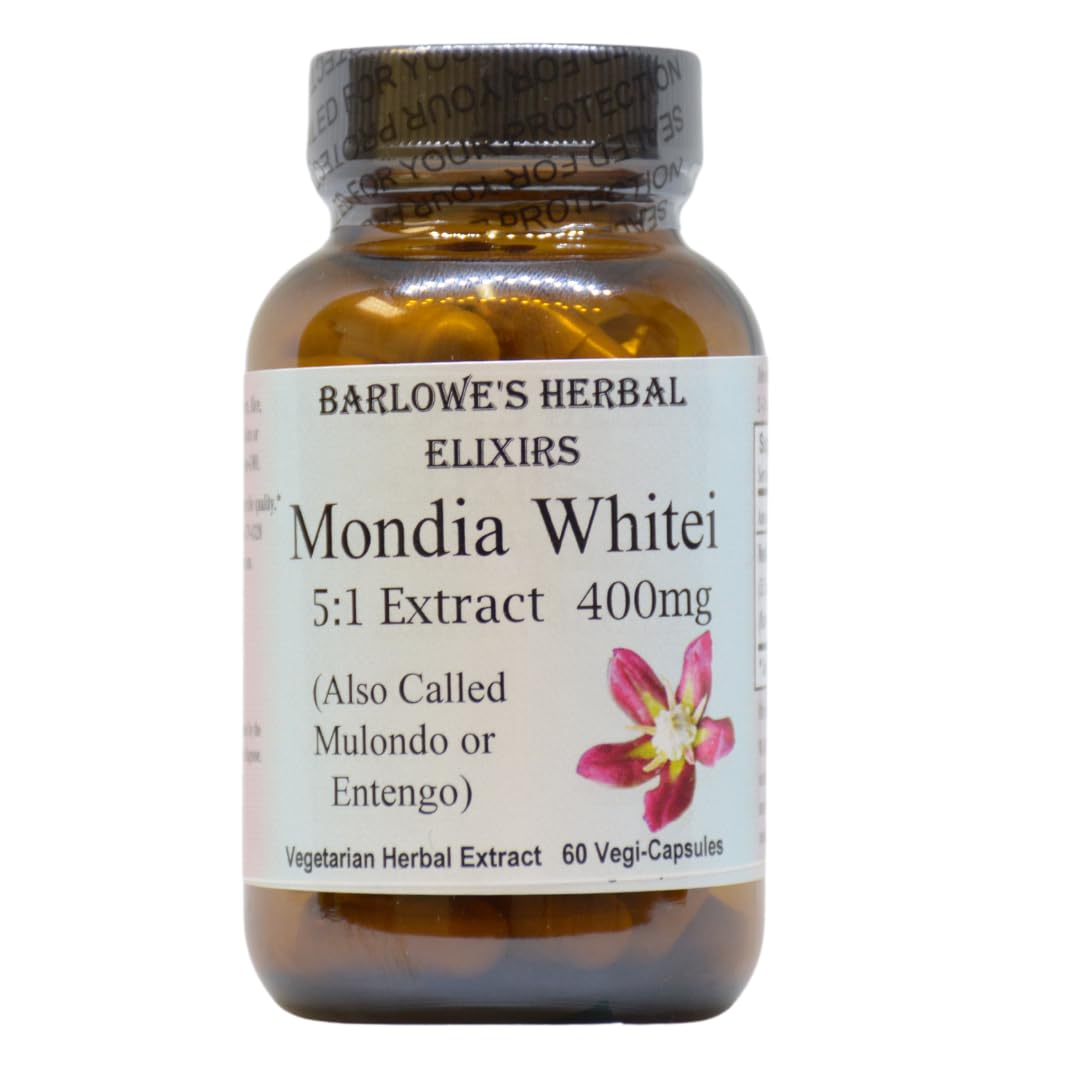 Barlowe's Herbal Elixirs Mondia Whitei 5:1 Extract 400mg Per Capsule, 60 Capsules