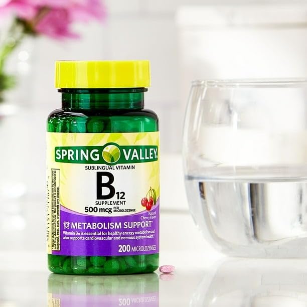 BASKETGOODS Vitamin B12 500 mcg Microlozenges Cherry Flavor 200 Count