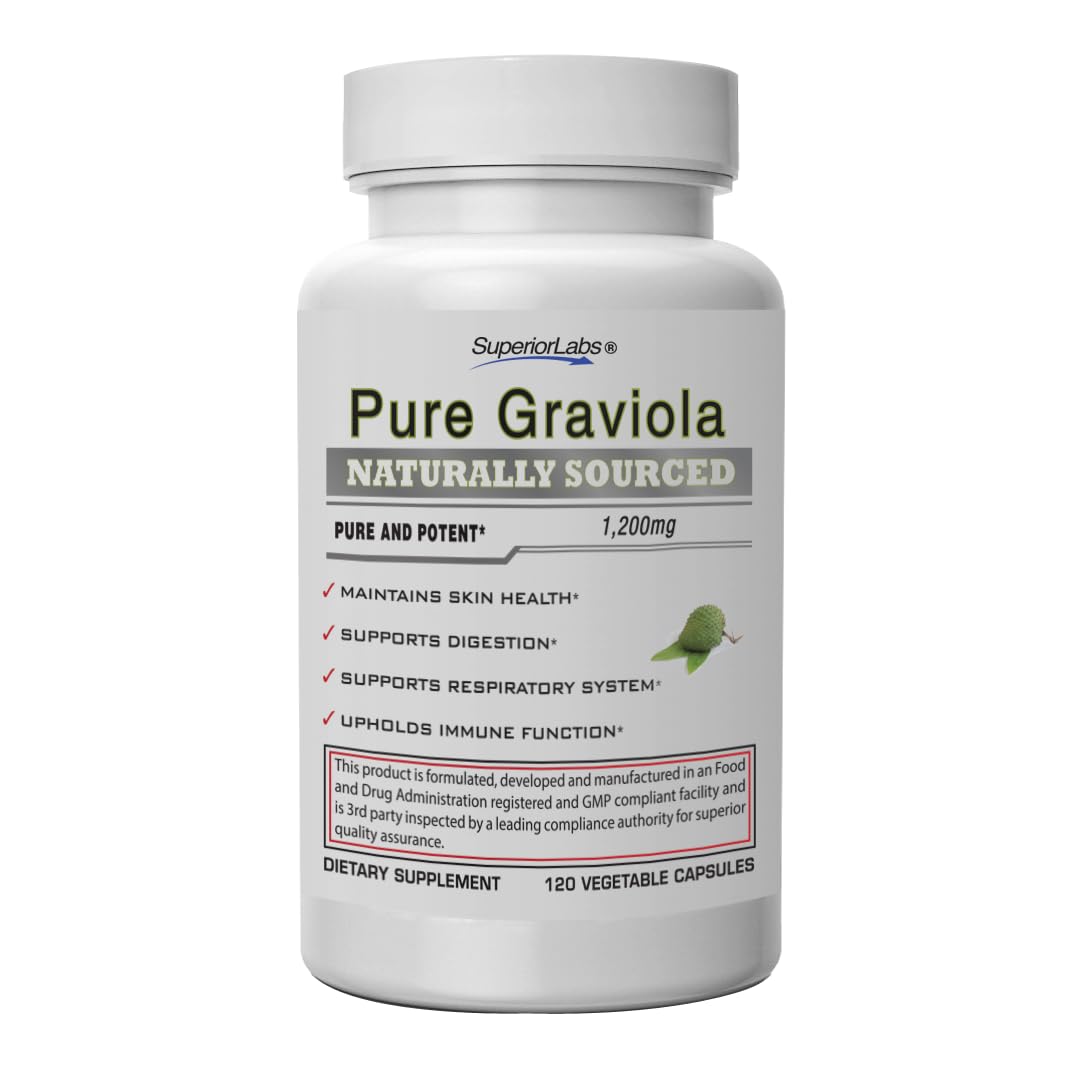 Superior Labs Graviola 1200mg Veg Capsules, 120 Count