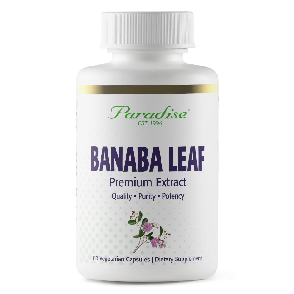 Paradise Herbs Banaba Leaf 12:1 Concentrated Extract 250 mg Capsules, 60 Count