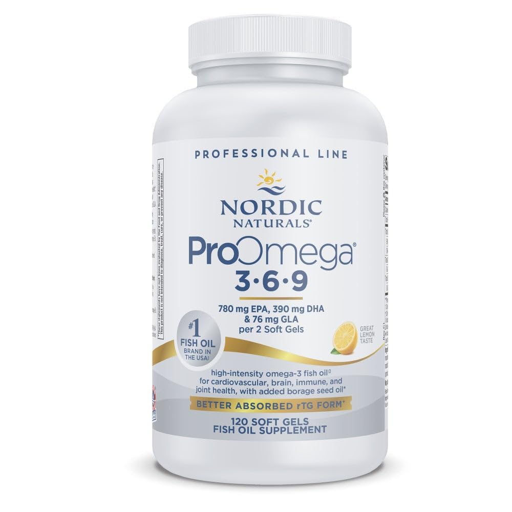 Nordic Naturals ProOmega 3-6-9 Lemon Flavor Softgels, 120 Softgels