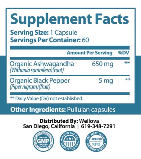 Wellova Women's Ashwagandha 60 Capsules
