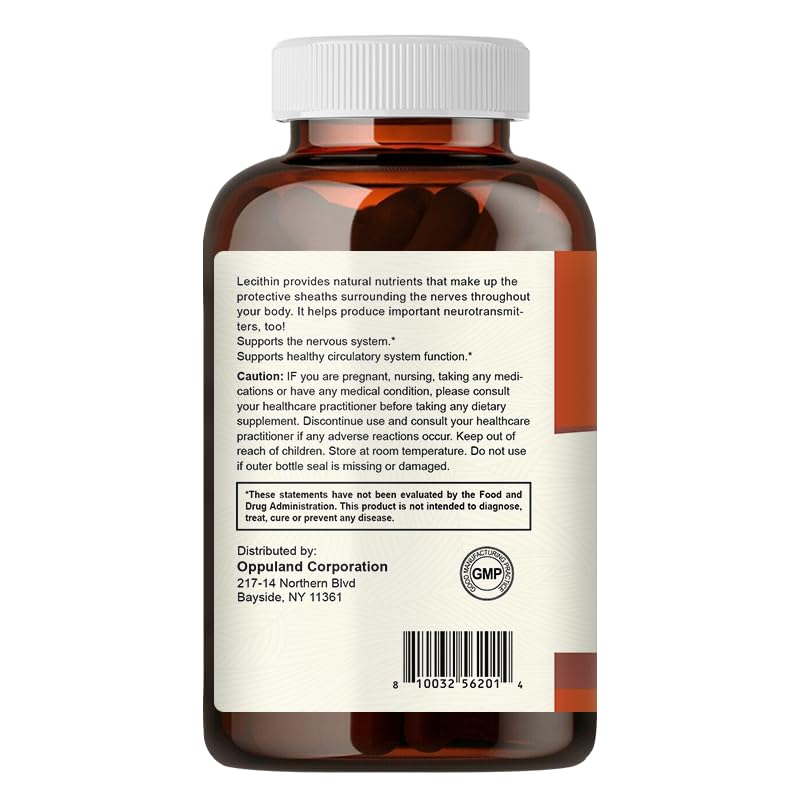 Oppuland Lecithin Softgels, 240 Count, Supports Brain Health