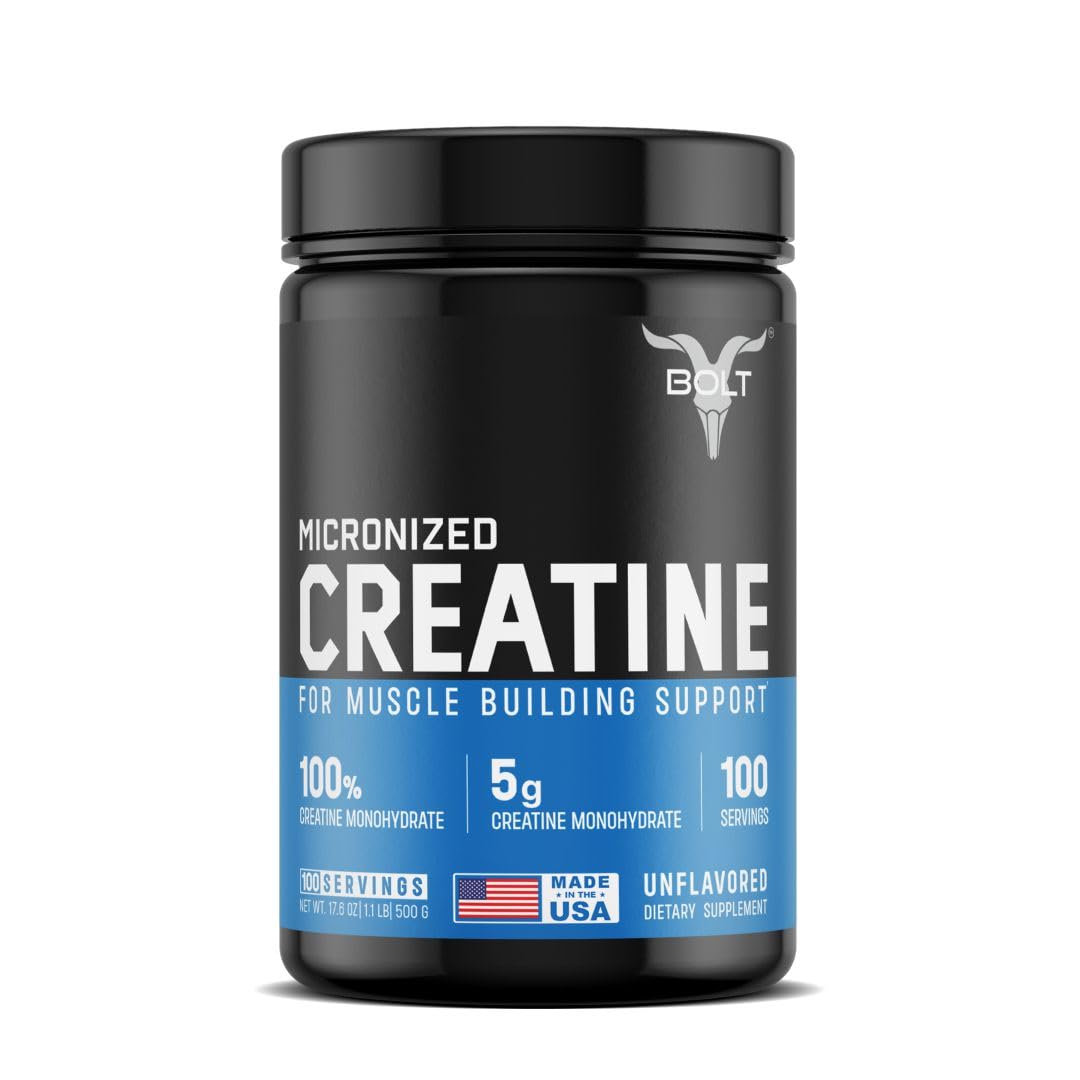 Bolt Nutrition Micronized Creatine Monohydrate Powder 17.6 oz