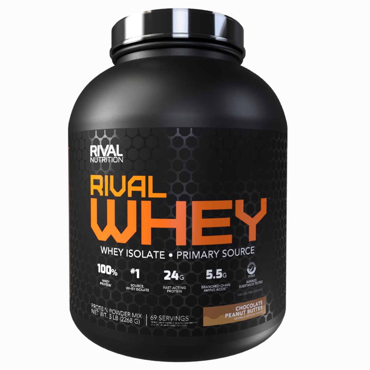 RIVAL NUTRITION Clean Rival Whey Chocolate Peanut Butter Protein Powder, 80 Servings